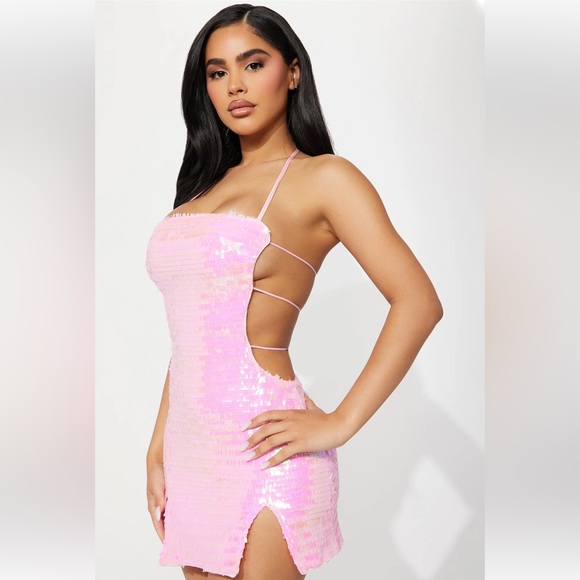 🩷 Fashion Nova - Focus On Me Sequin Mini Dress - Pink 🩷 - Picture 4 of 10